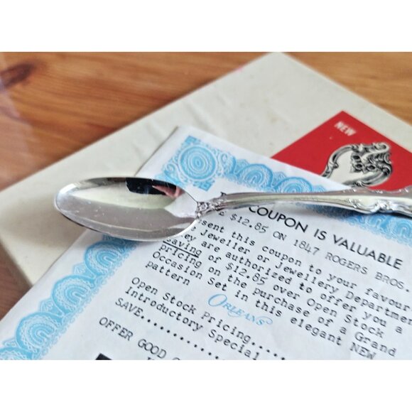 Vintage 1847 Rogers Bros. Silverplate Demitasse Spoon Set(4) original box 1964 - Picture 10 of 13